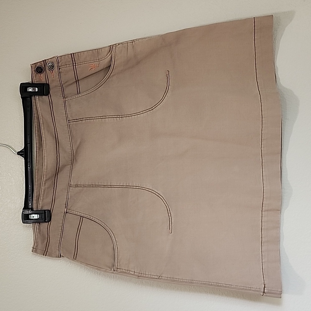 Ibex Skirt A-Line Womens size 10 Certified Organic Cotton Side Zip Knee Length